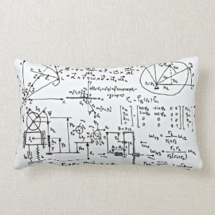 Cojín Lumbar Blanco Geeky del negro de las matemáticas de la