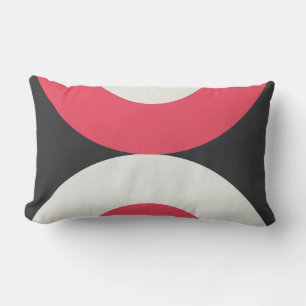 Cojín Lumbar Blanco y gris rosado moderno de mediados de siglo