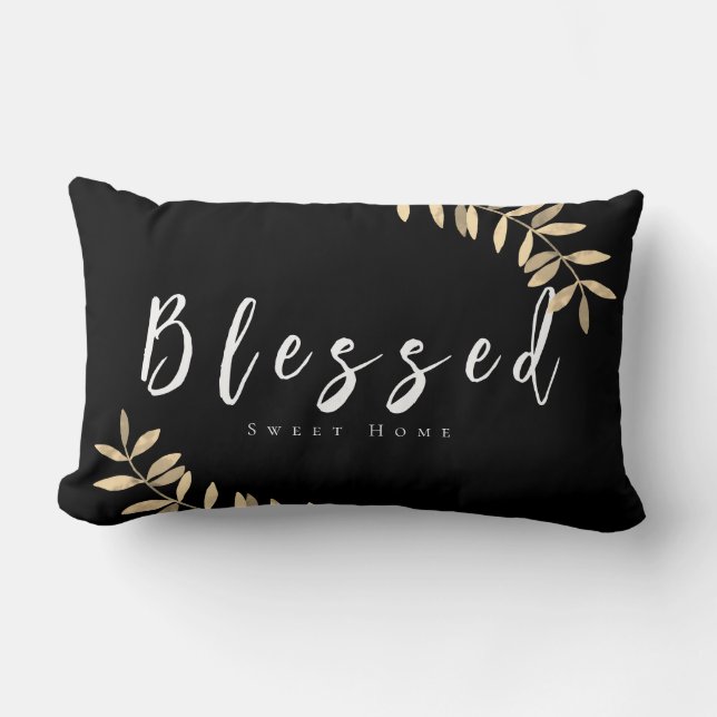 Cojín Lumbar Blessn Modern Black Lumber Pillow (Anverso)