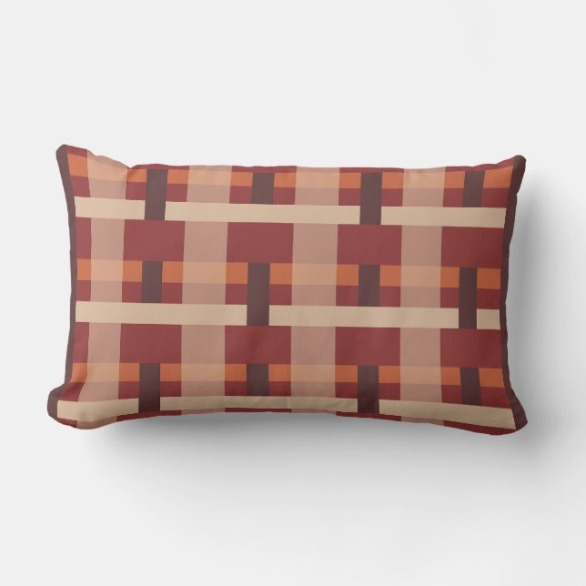 Cojín Lumbar Blocks orange, Brown  (Anverso)