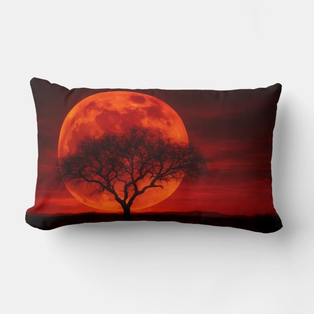 Cojín Lumbar Blood Moon Mesquite Tree Throw Pillow - Western (Anverso)