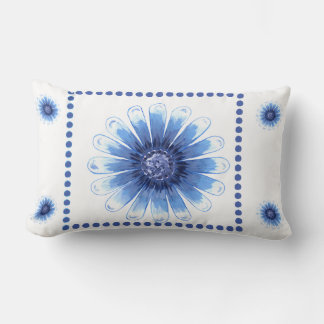 Cojín Lumbar Blue Daisy Lumbar Pillow