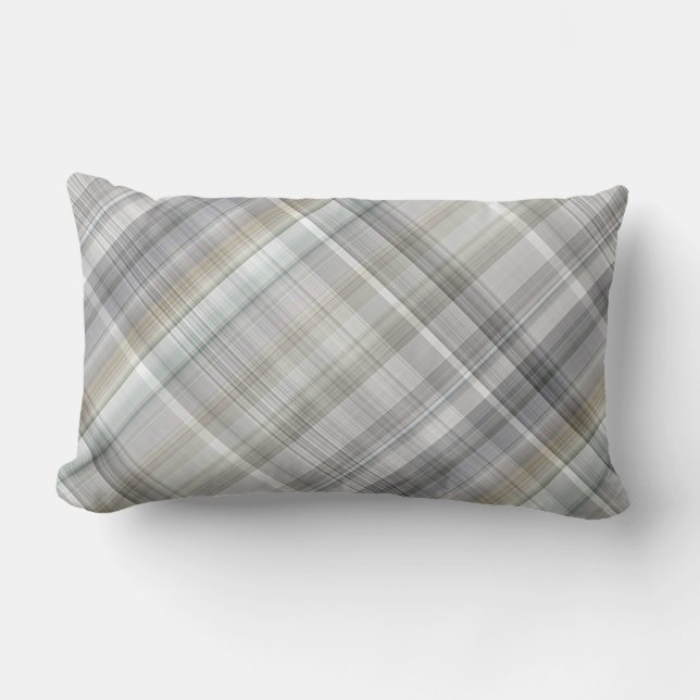 Cojín Lumbar Blue/Gray/Tan Plaid (Anverso)