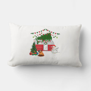 Cojín Lumbar Blue Heeler con suéter de Navidad - Feliz Navidad