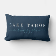 Blue Lake Tahoe Happy Place Lumbar Pillow