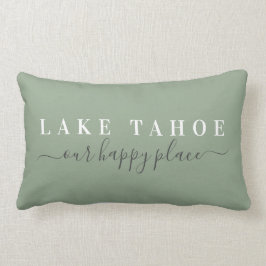 Cojín Lumbar Blue Lake Tahoe Happy Place Lumbar Pillow