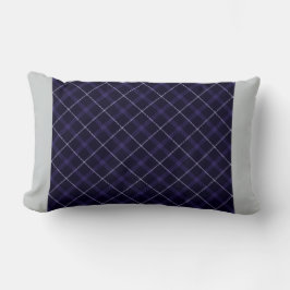 Cojín Lumbar Blue Plaid / Tartán con franjas laterales sólidas