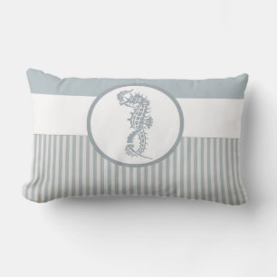 Cojín Lumbar Blue Seahorse Blue Classic Nautical Elegant