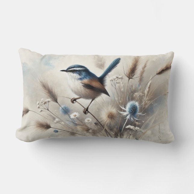 Cojín Lumbar Blue Wren Cushion (Anverso)