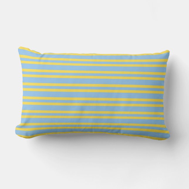 Cojín Lumbar Blue Yellow Stripes Seamless Pattern (Anverso)