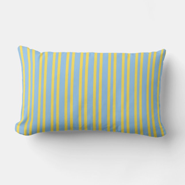 Cojín Lumbar Blue Yellow Stripes Seamless Pattern (Anverso)