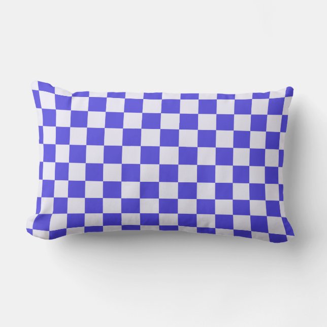 Cojín Lumbar Blueberry cream checkered pattern (Anverso)