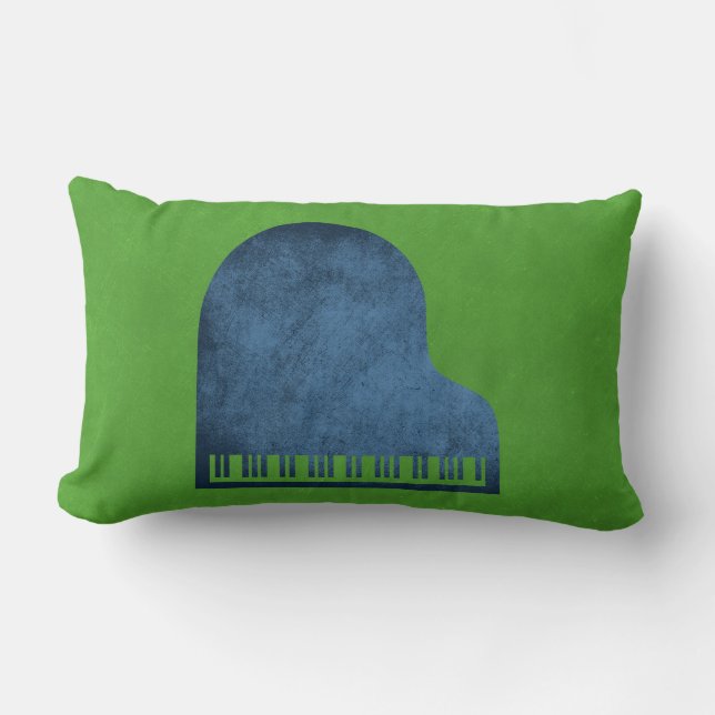 Cojín Lumbar Blues de piano (Anverso)