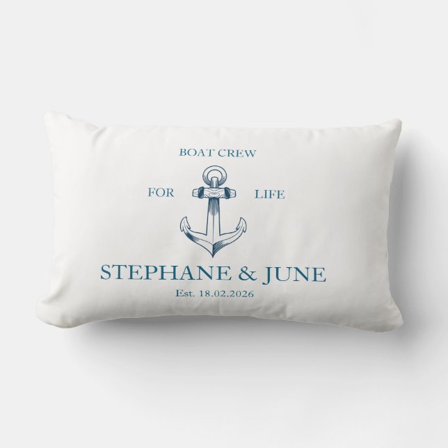 Cojín Lumbar Boat crew for life (Anverso)