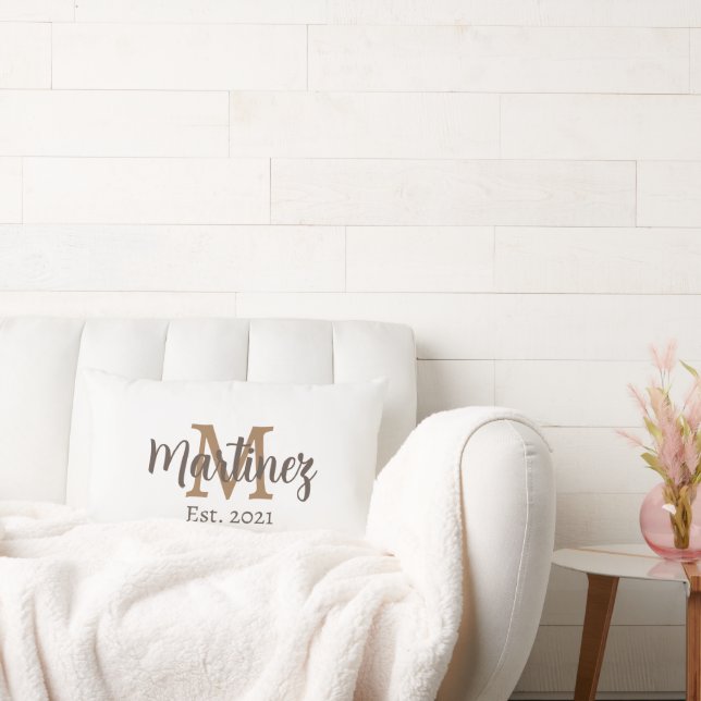 Cojín Lumbar Boda de apellido personalizado Pillow (Sofá)