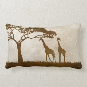 Cojín Lumbar Boda de la jirafa marrón y africana