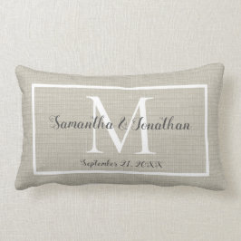 Cojín Lumbar Boda de Moda monograma moderno elegante Keepsake