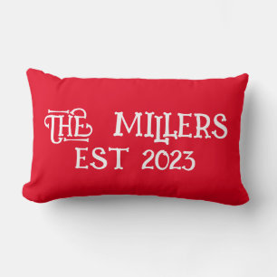 COJÍN LUMBAR BODA PERSONALIZADA PERSONALIZADA ROJA