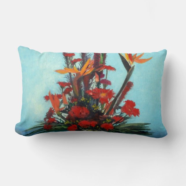 Cojín Lumbar Bodegón de flores/Still life of flowers (Anverso)