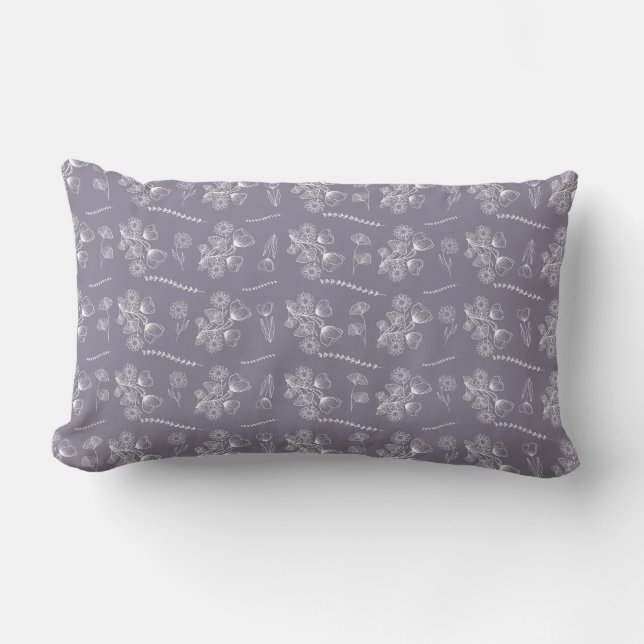 Cojín Lumbar Bohemian Lavender Botánico (Anverso)