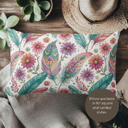 Cojín Lumbar Boho Bright Feathers Lumbar