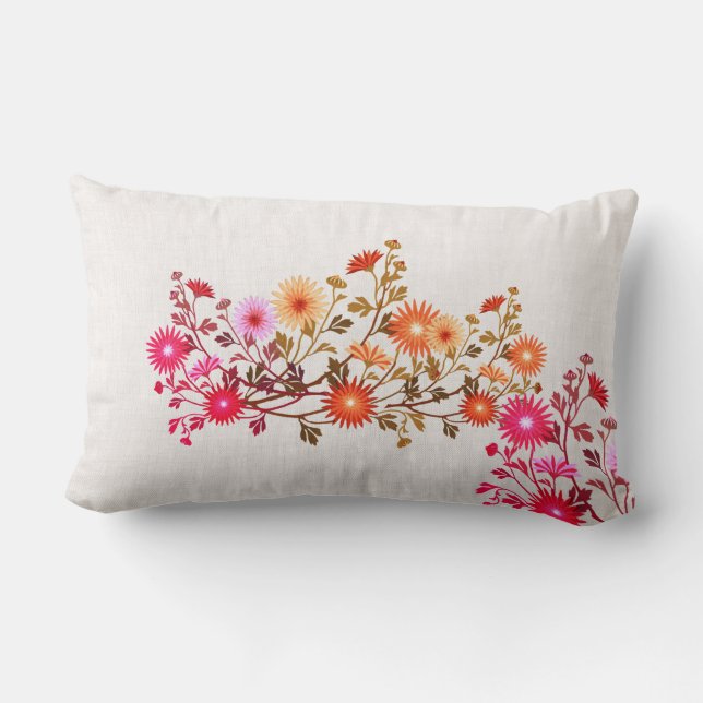 Cojín Lumbar Boho Floral (Reverso )