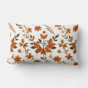 Cojín Lumbar Boho Viñage Winter Autums Leaves Patrón Pillow