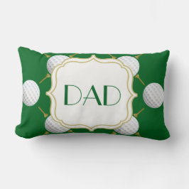 Cojín Lumbar Bola de Golf y Tees personalizables en Verde