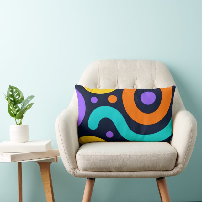 Cojín Lumbar Bold Geometric Circles Throw Pillow (Silla)