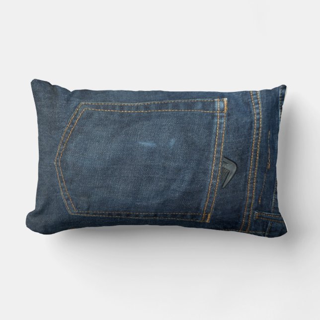 Cojín Lumbar Bolsillo del dril de algodón de los tejanos (Anverso)