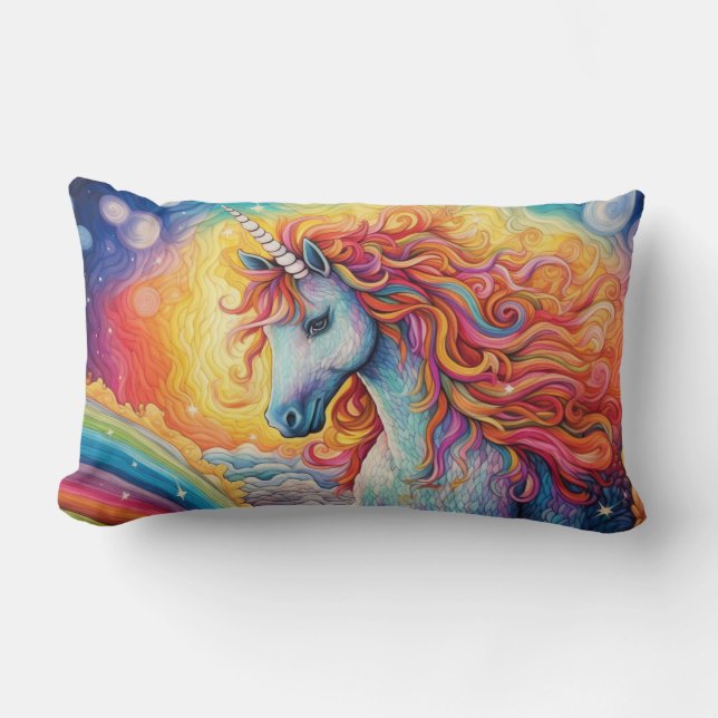 Cojín Lumbar Bonita unicornio (Anverso)