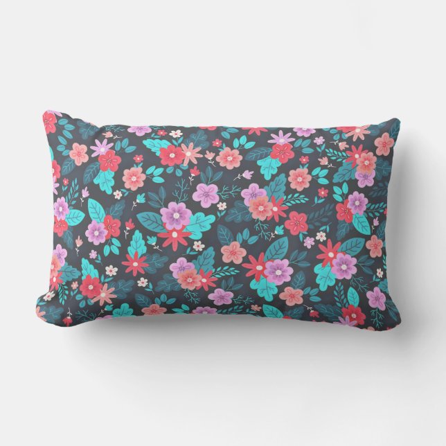 Cojín Lumbar Bonito arreglo Ditsy Floral Pattern-56576 (Anverso)