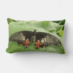 Cojín Lumbar Bonito Black Red and Gold Butfly Pillow