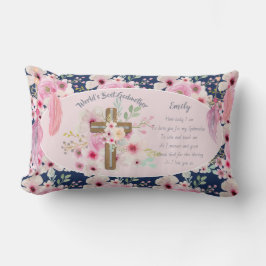 Cojín Lumbar Bonito de la MADRE poema Floral rosa