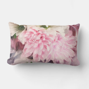 Cojín Lumbar bonito en arte fotográfico floral rosa