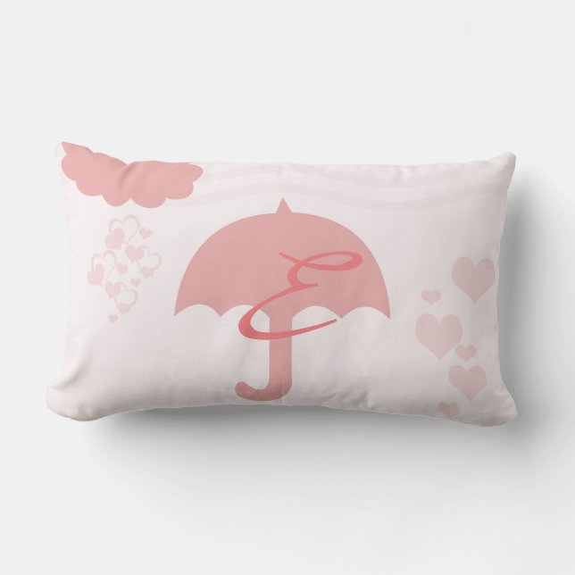 Cojín Lumbar Bonito Lluvia Lluvia Infantil Nursera Monogramada  (Anverso)