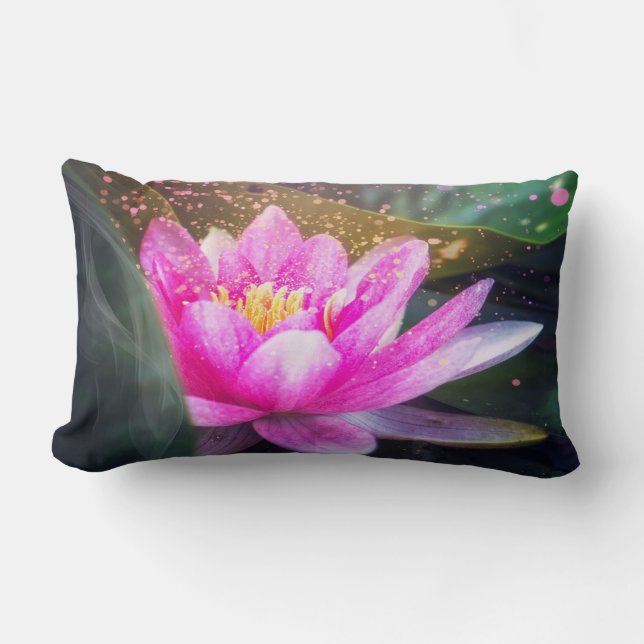 Cojín Lumbar Bonito Lotus, Paisaje, Zen (Anverso)