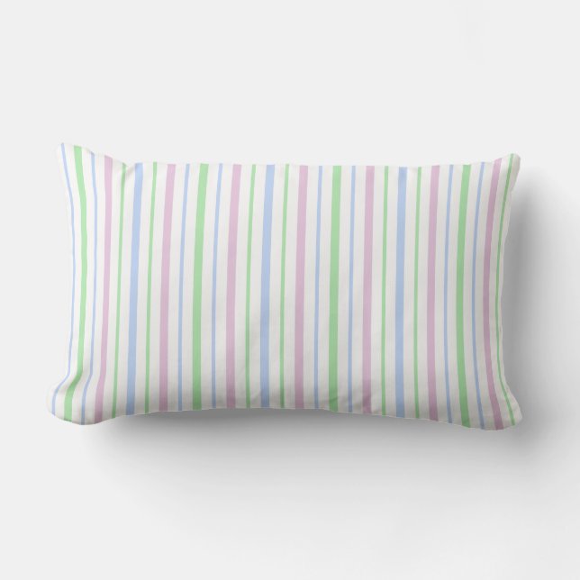 Cojín Lumbar Bonito Pastel Bebé a rayas Pillow (Anverso)