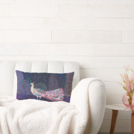 Cojín Lumbar Bonito pavo real de color turquesa verde esmeralda