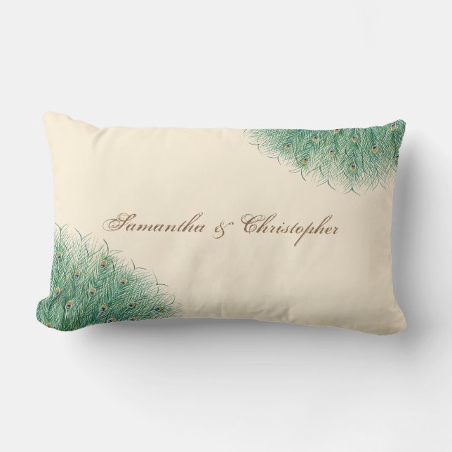 Cojín Lumbar Bonito Peacock Feathers (Anverso)