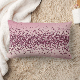 Cojín Lumbar Bonito Purpurina rosa Corazones Ombre