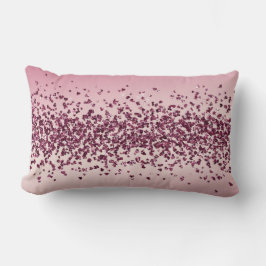 Cojín Lumbar Bonito Purpurina rosa Corazones Ombre