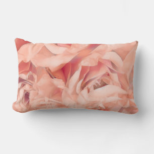 Cojín Lumbar bonito rosa rosa rosa pétalo arte floral