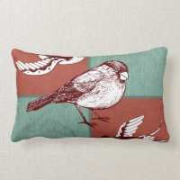 Bonitos Pájaros Sparrows Red Blue Color Block Desi