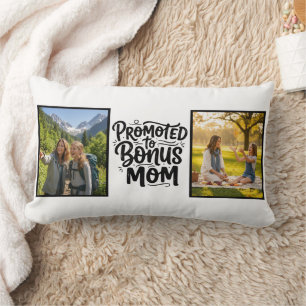 Cojín Lumbar Bonus Mamá Promovido Doble Foto Script Pincel