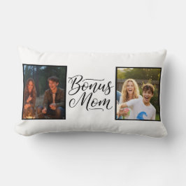 Cojín Lumbar Bonus Mom Elegant Cursive Two Photo