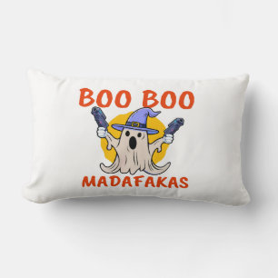 Cojín Lumbar Boo Boo Madafakas Fantasma Divertido de Halloween