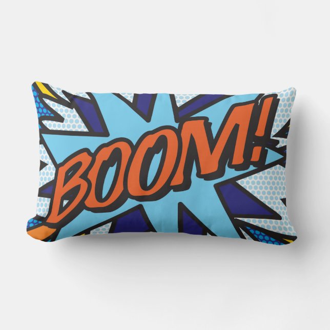 Cojín Lumbar BOOM ZOOM Diversión Comic Retró Arte Pop (Anverso)
