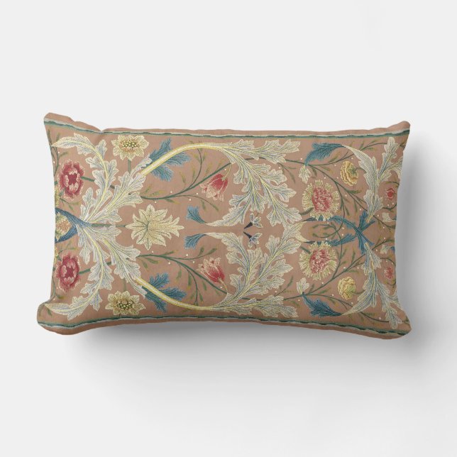 Cojín Lumbar Bordería floral de William Morris 1875 (Anverso)