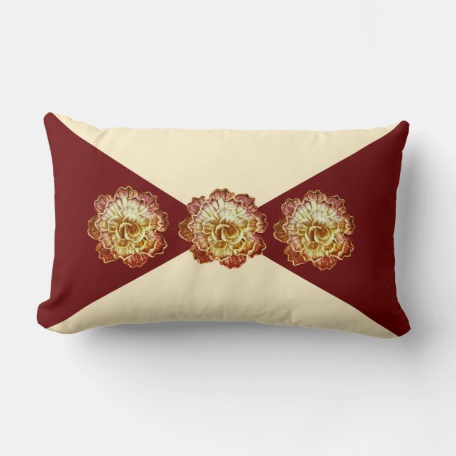 Cojín Lumbar Borgoña y Crema Elegancia Lumbar Pillow - No 1 (Anverso)